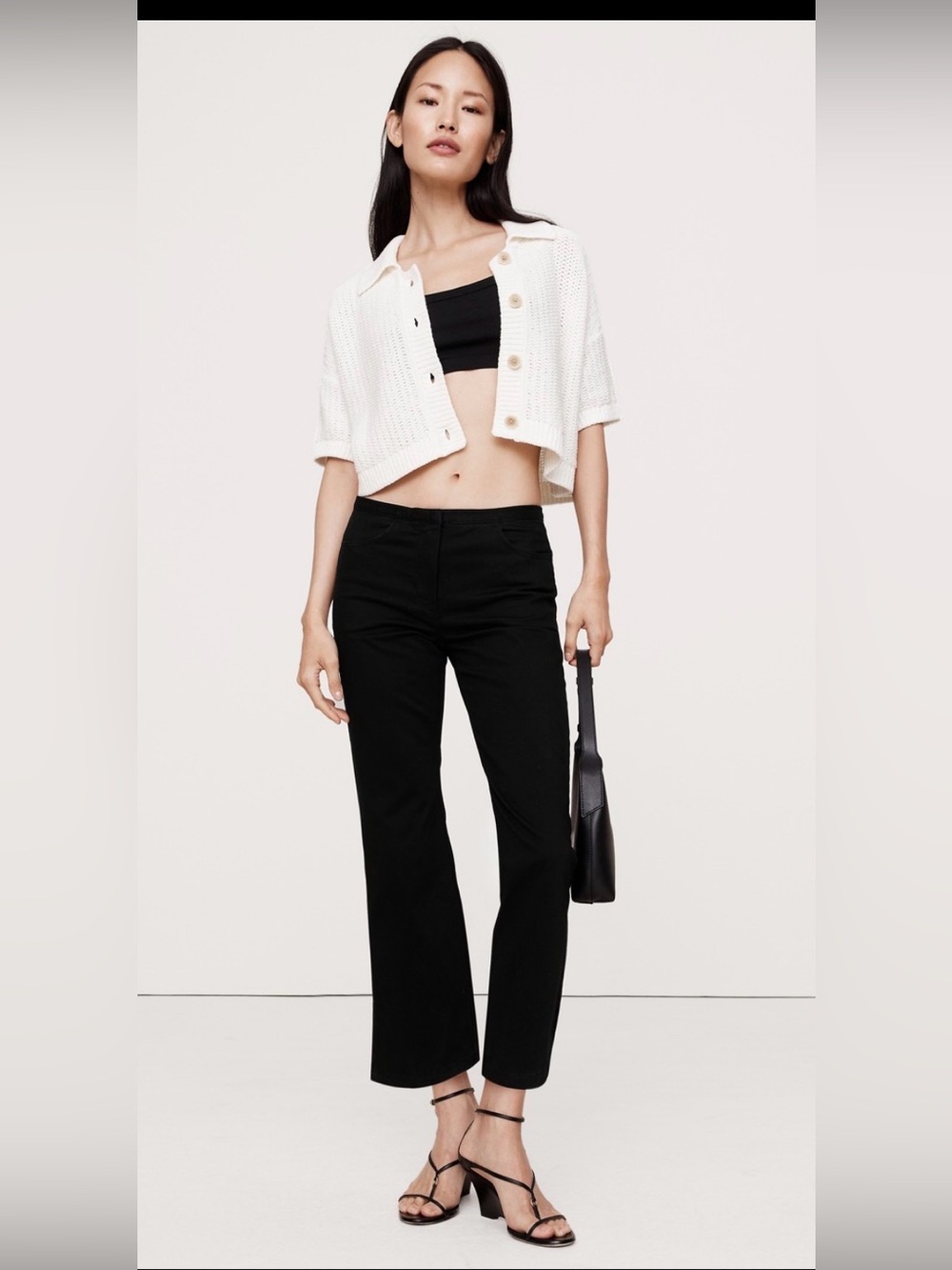 Banana Republic Mid Rise Cotton Pants. Black 
8 Petite